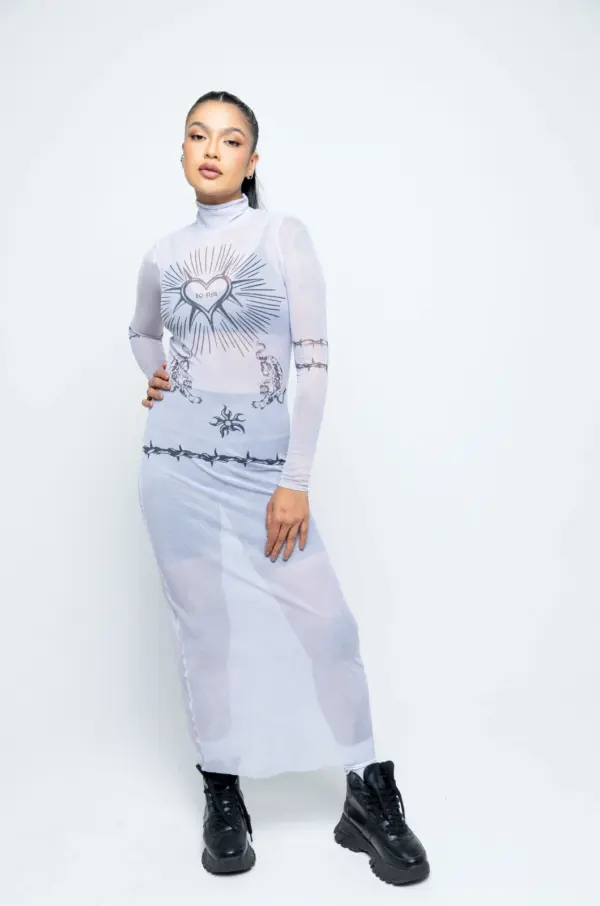 Rebel hearts mesh dress