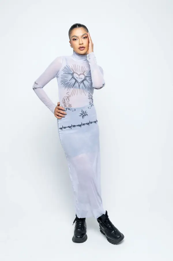 Alternative view of Rebel hearts mesh dress