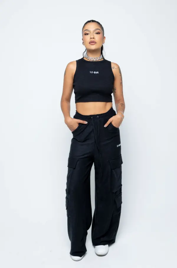 Alternative view of Basic rib cropped - black