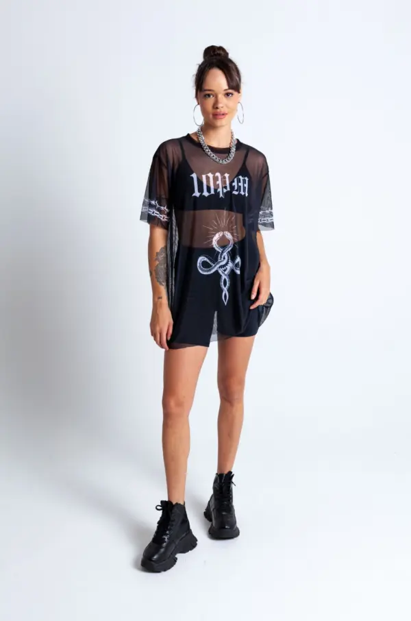 Oversized snake mesh - Black