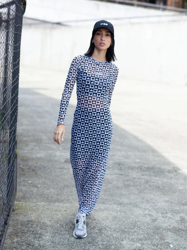 Alternative view of B & W Mesh dress