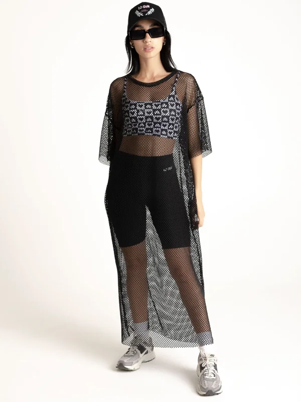 Alternative view of Oversized knit dress - black