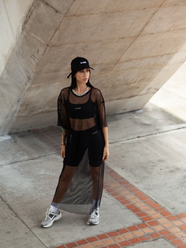 Oversized knit dress - black