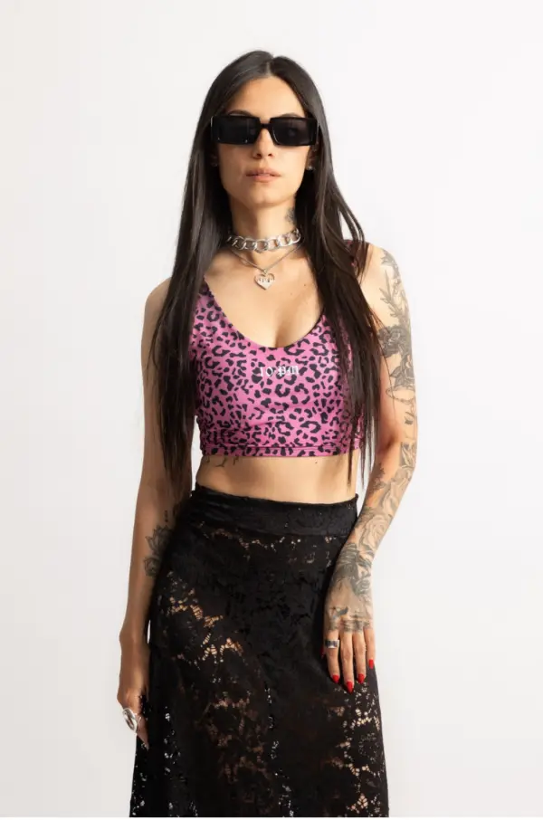 Cheeta top - Pink