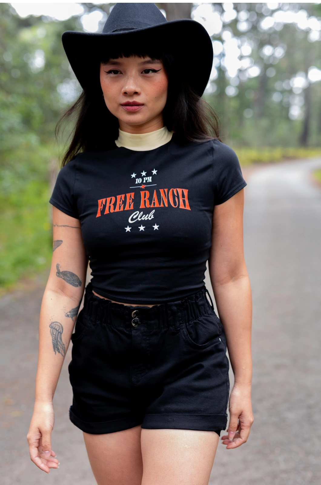 Free ranch basic croptop - Negro