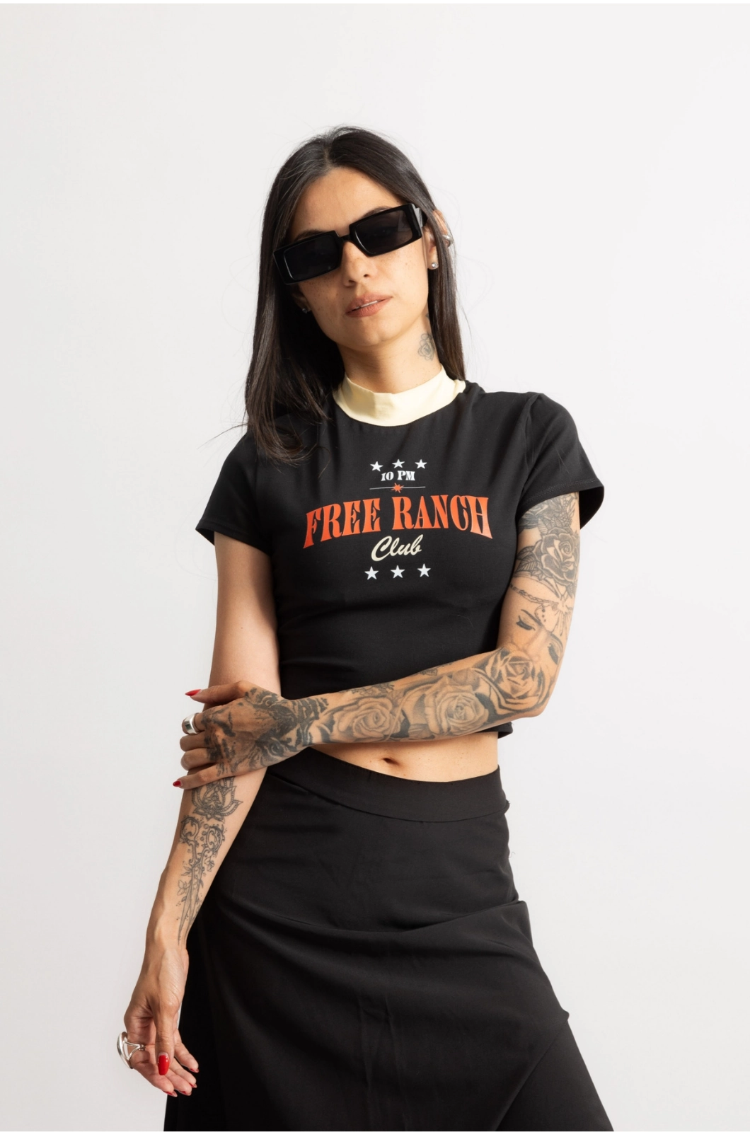 Free ranch basic croptop - Negro - Image 3