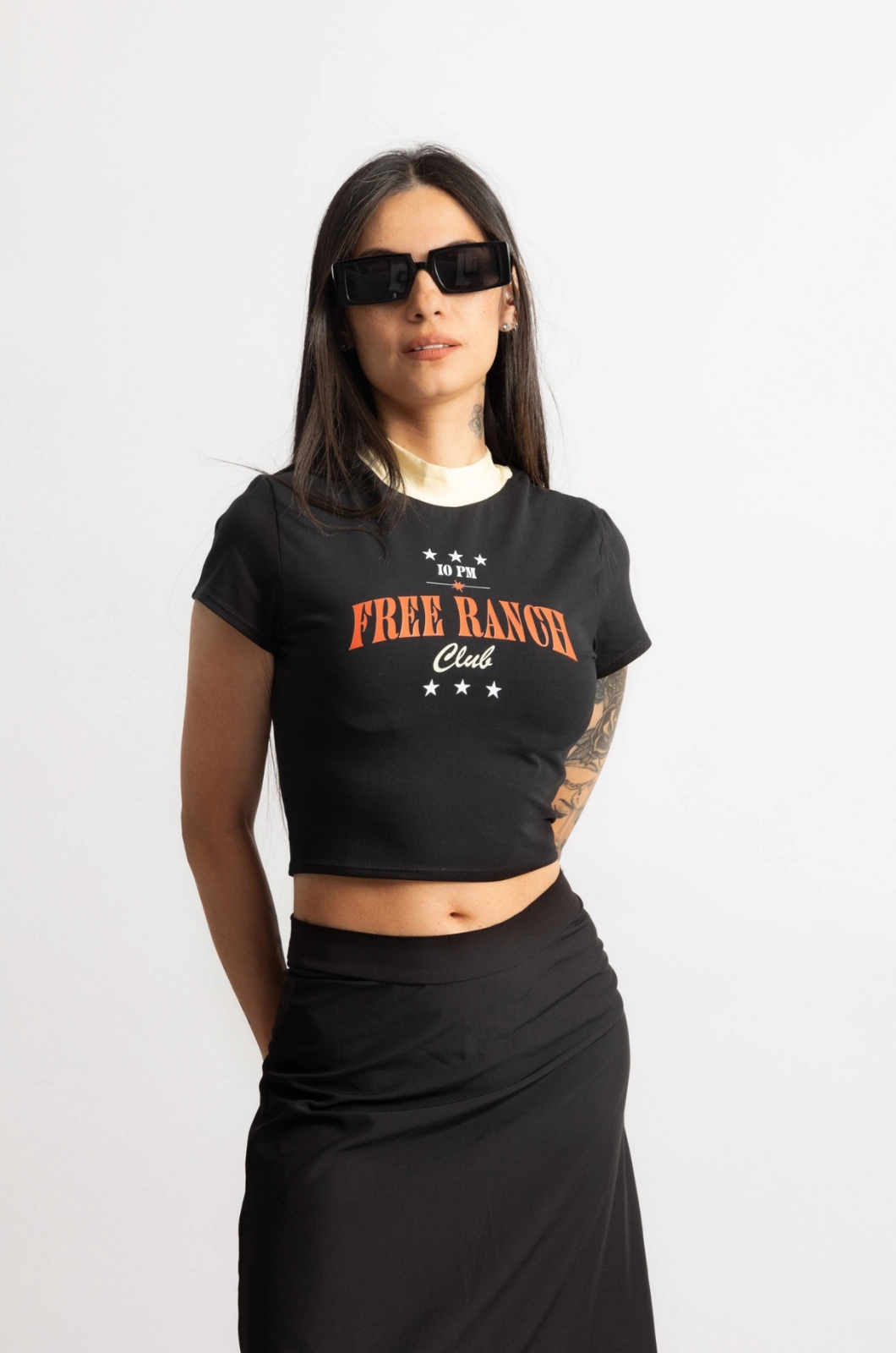Free ranch basic croptop - Negro - Image 5