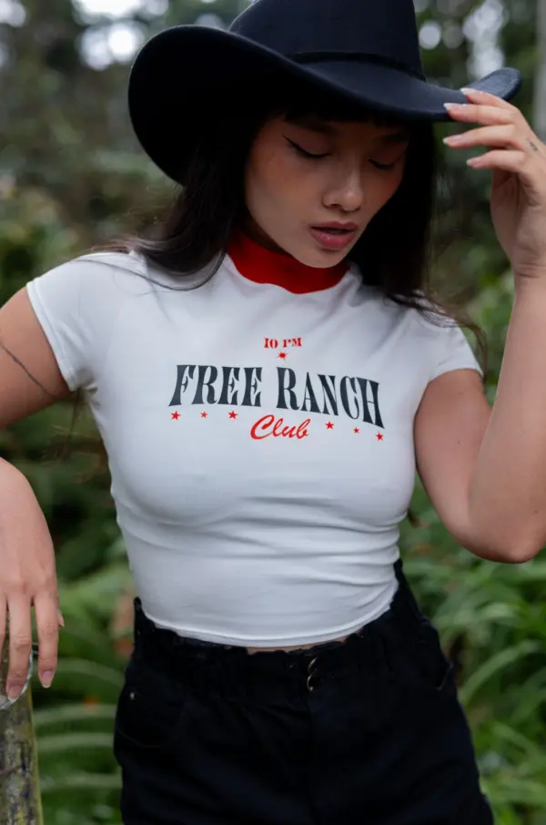 Alternative view of Free ranch basic croptop - Vainilla