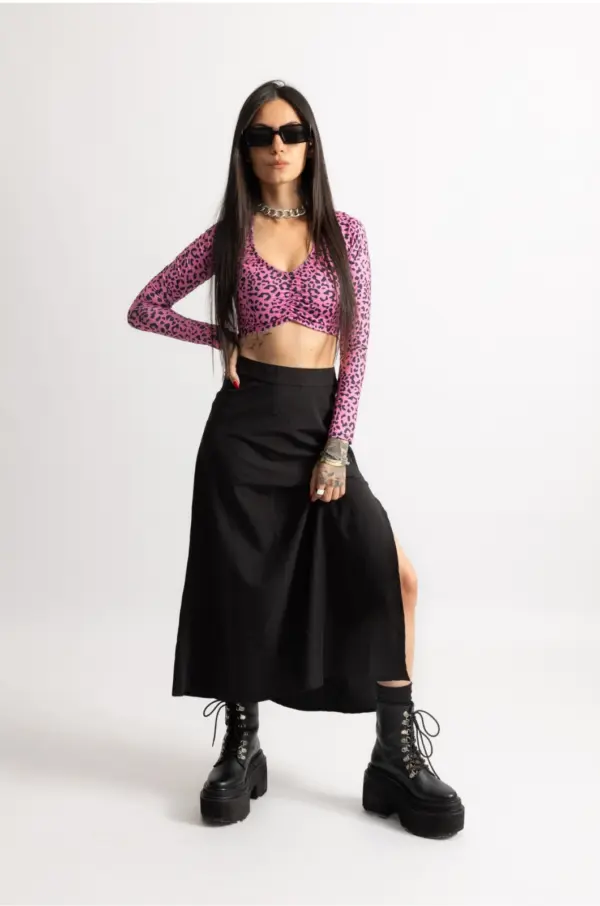 Cheetah croptop pink